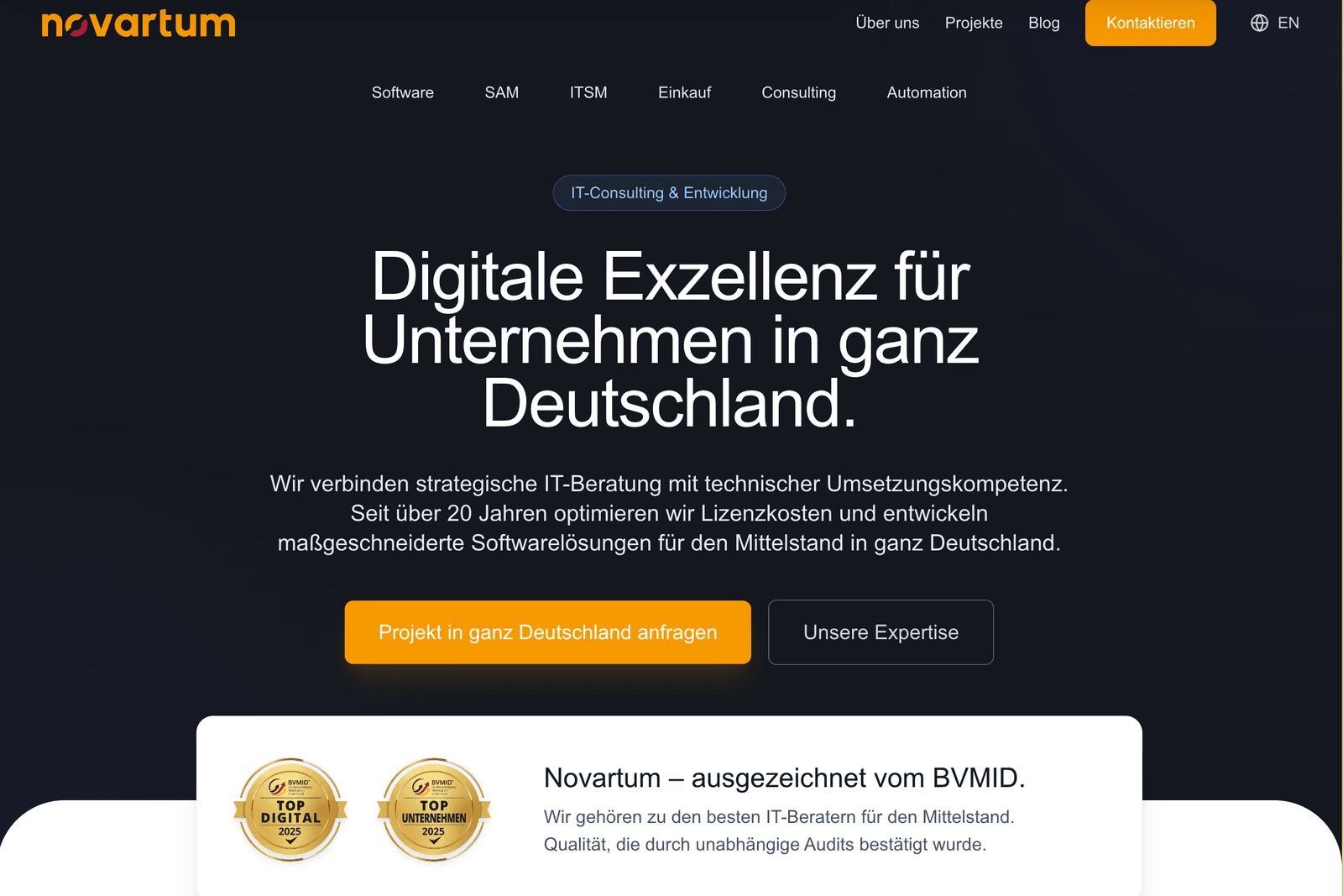 Redesign der Novartum Website