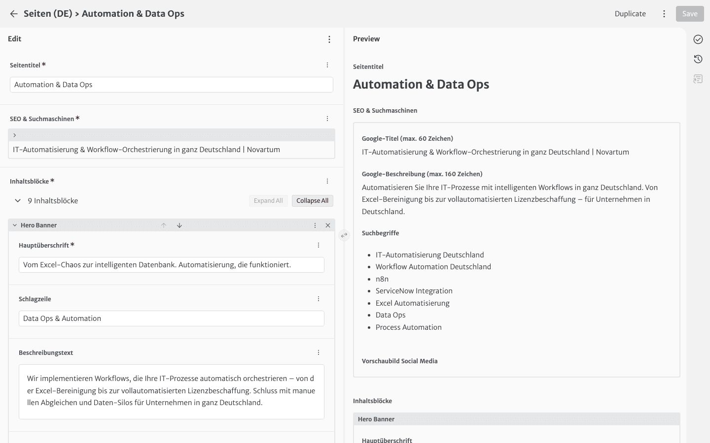 Bearbeitungsoberfläche des Sveltia-CMS-Editors